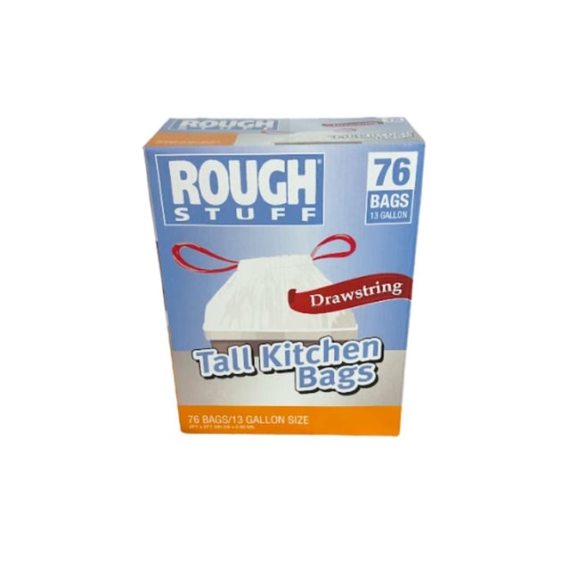 Rough Stuff Drawstring Trash 13 Gallon, 76 ct.