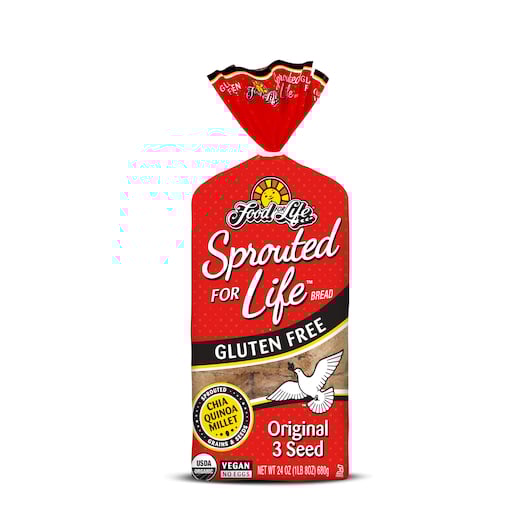 Food For Life Gluten Free Sprouted Original 3 Seed Bread, 24 Ounce -- 6 per case