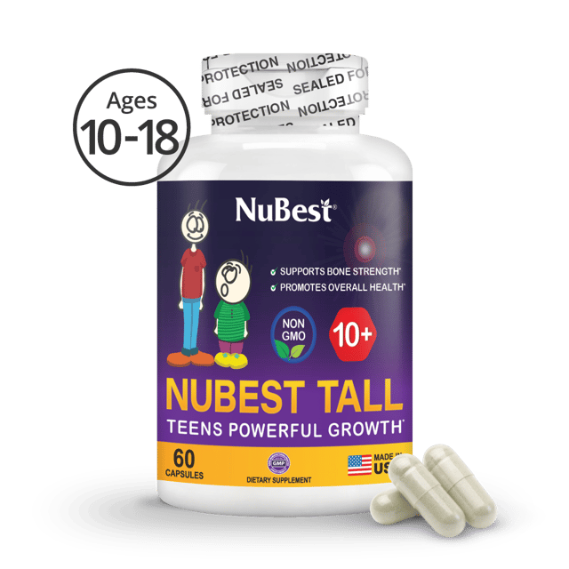 NuBest Tall 10+, Powerful Growth for Kids & Teens (10+), Milk Drinkers, 60 Capsules