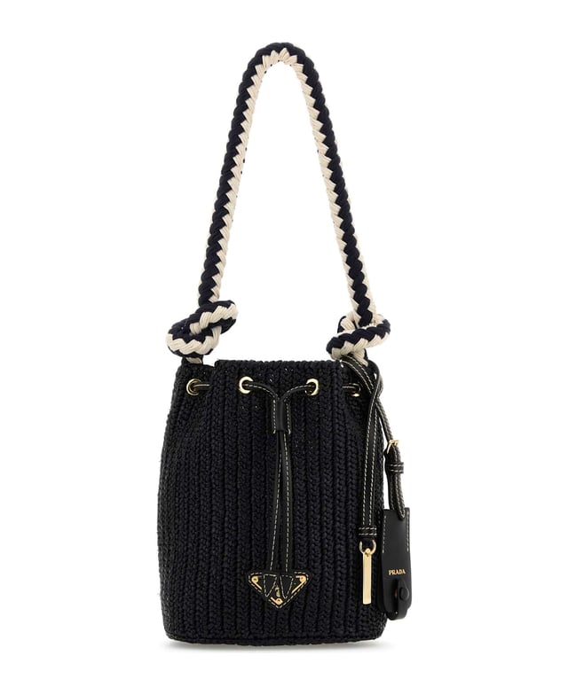Black Crochet Mini Bucket Bag