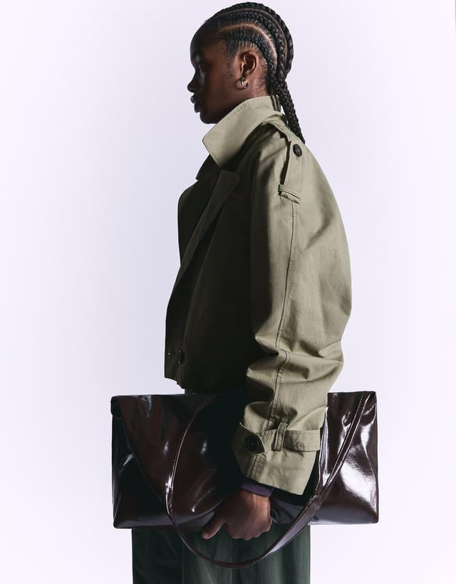Cropped trench coat