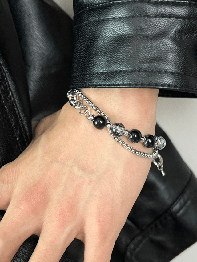 MINBIN Double-Layered Beaded Stone Bracelet