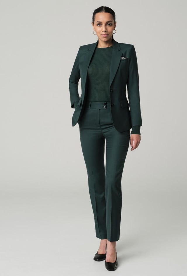 Custom Suits Made For You - Harrogate Hunter Green Suit Women | INDOCHINO