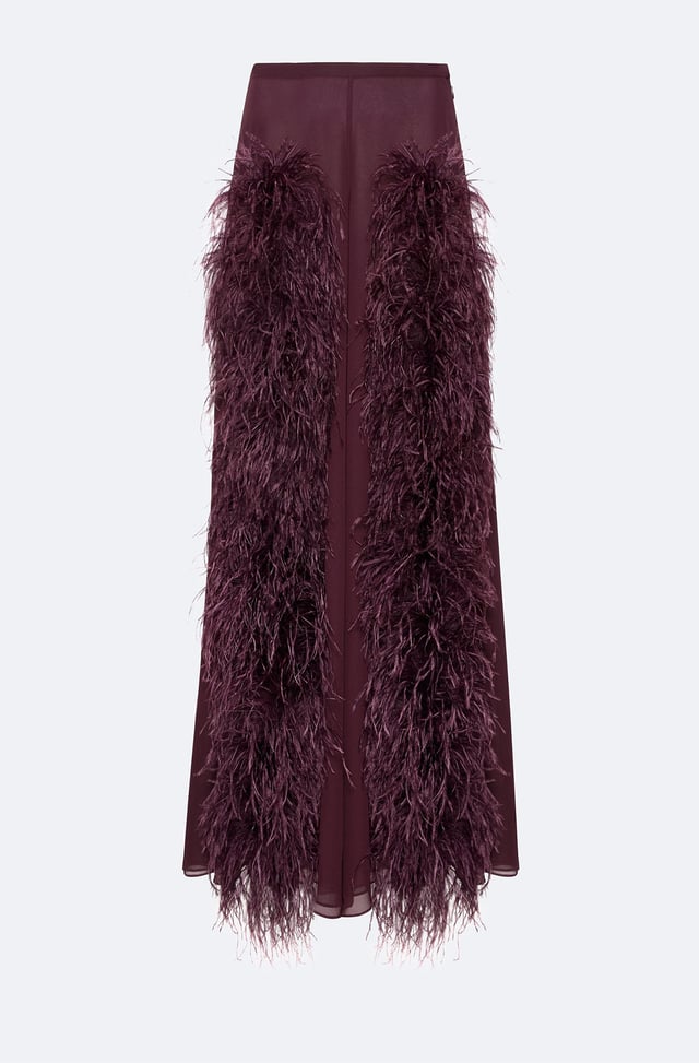Lightweight Georgette Wide Leg Pant With Feathers