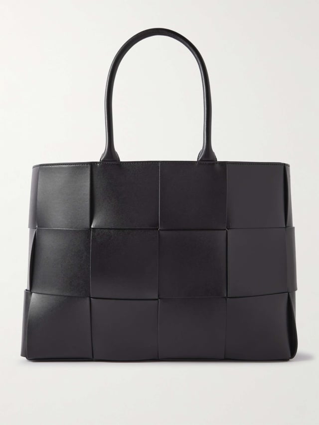 E/W Arco Intrecciato Leather Tote Bag - black - One Size