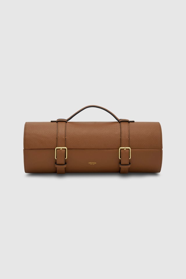 Billie Single Leather Wine Holder Brandy