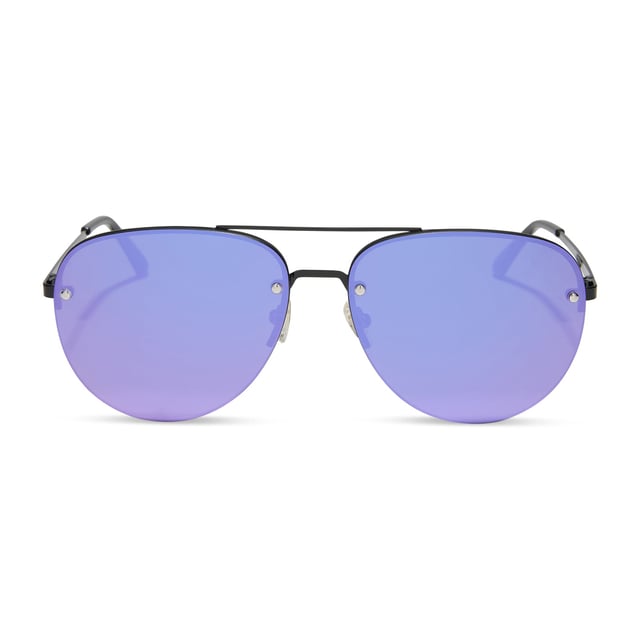 BROOKLYN - BLACK + PURPLE MIRROR SUNGLASSES