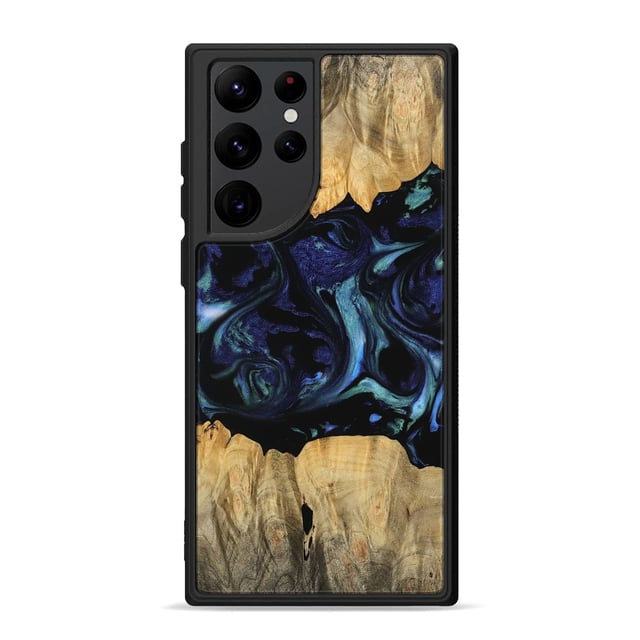 Galaxy S22 Ultra Wood Phone Case - Prudie (Blue, 745166)