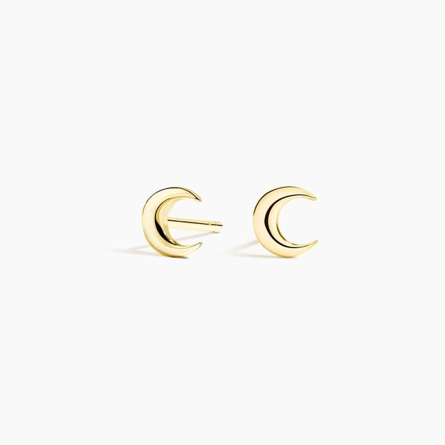 Moon Stud Earrings in 18K Yellow Gold