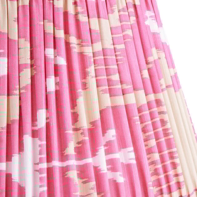 40cm straight empire silk ikat shade in pink and ecru Koyari