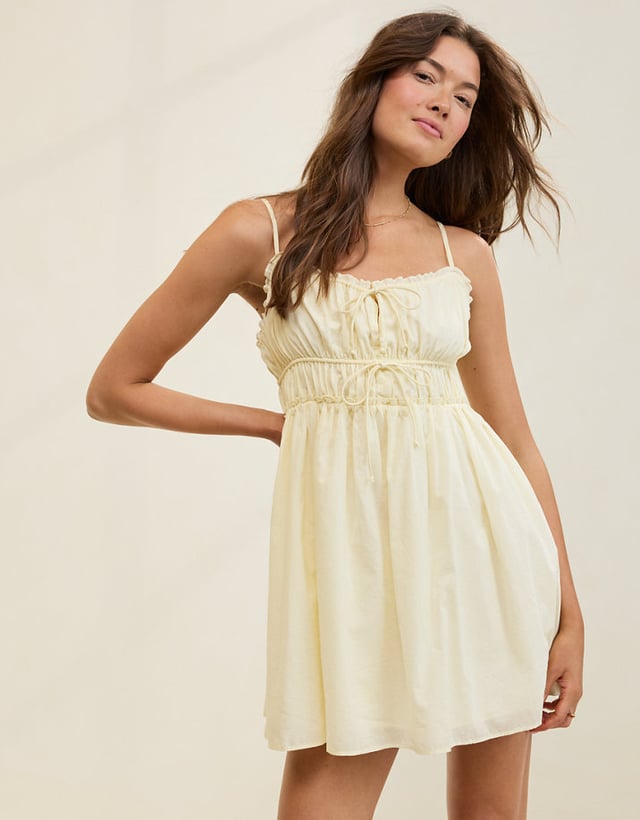 Aerie Tie Front Mini Dress