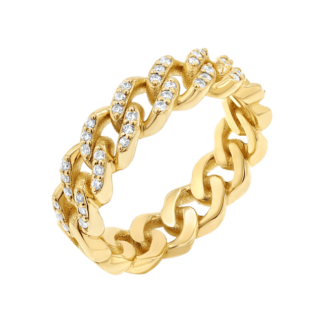 Grand Cuban Link Diamond Pave Ring