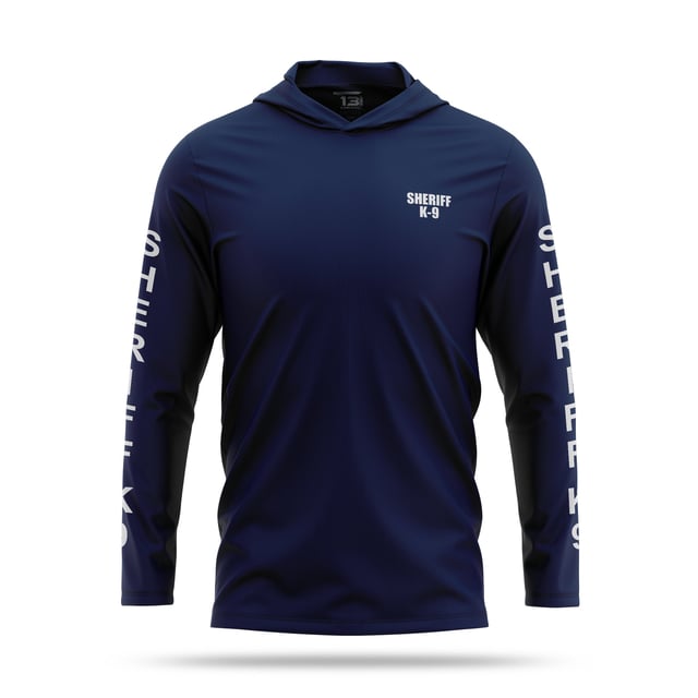 [SHERIFF K9] Men's Hooded Long Sleeve [NVY/WHT]