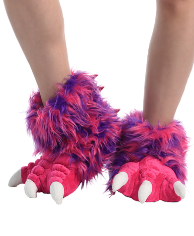 Pink Monster Kid and Adult Paw Slipper