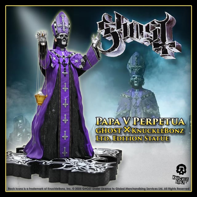 Ghost Papa V Perpetua Purple Robes KnuckleBonz Statue