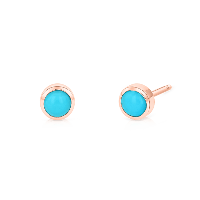 Turquoise Solitaire Stud Earrings