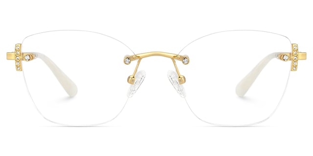 Gold Rectangle Jaxon Glasses with Rimless | Zeelool