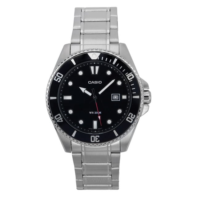 Casio Standard Analog Stainless Steel Black Dial Quartz MDV-107D-1A1 200M Men's Watch