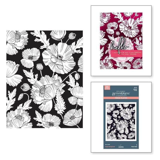 Poppy Background Press Plate from the Yana's Poppies Collection by Yana Smakula