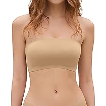 DEANGELMON Strapless Bras for Women Non-Slip Silicone Bandeau Seamless Tube Top Bralette Comfy Non Padded Stretchy Stylish