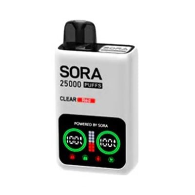 Clear Red Sora 25K Puffs Disposable