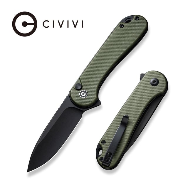 CIVIVI Button Lock Elementum II Flipper Knife G10 Handle (2.96" Nitro-V Blade) C18062P-3