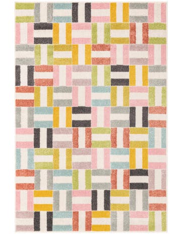 4' x 6' Checkered Whimsy Kids Rug