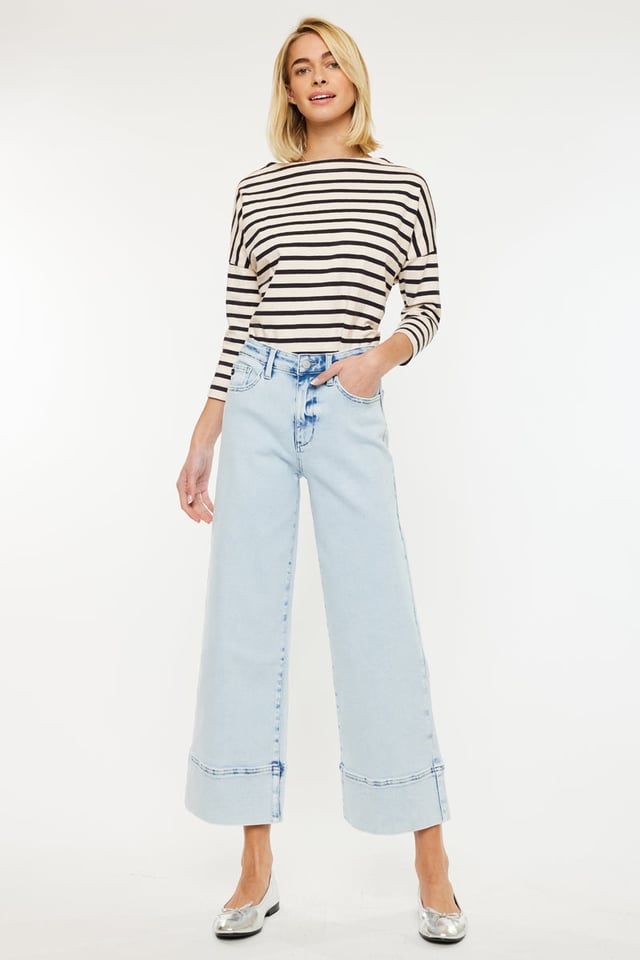 Kassie Essentials Cropped Wide Leg Jeans