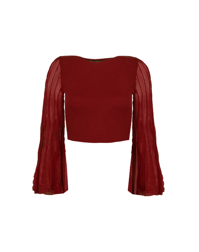 Knit Celina Bell Sleeve Top - Ponche