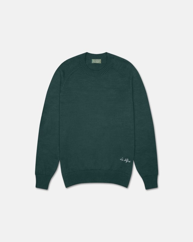 Cotton Crewneck Hunter Green Sweater