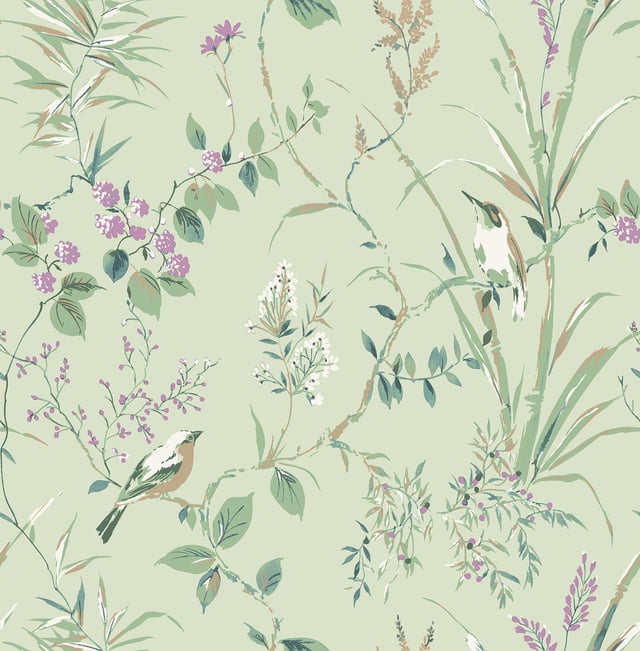 Brewster Home Fashions Fine Decor Medley Mariko Sage Wallpaper