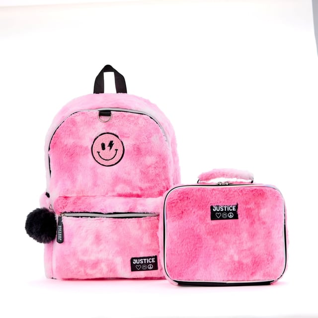 Justice Fuzzy Smiles Backpack Set, Justice Fuzzy Smiles Backpack Set