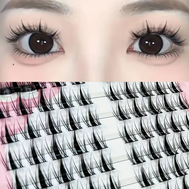 100-Strand Anime Lashes, Single Strand DIY, Korean Style, Fine Black, Natural, Dynamic, Curled, 10-13mm, Reusable For Beginners - AliExpress 66