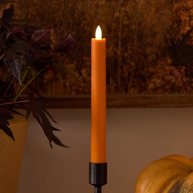 Russet Orange Flameless Candle Taper