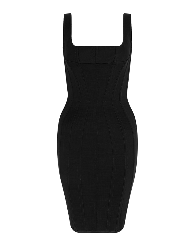 Zena Corset Dress in Black All Clothing