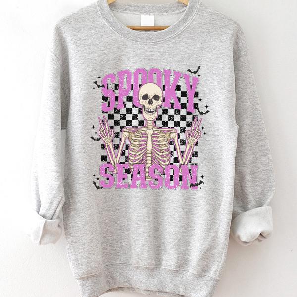 Spooky Season Skeleton Sweatshirt Fall Halloween Sweater 