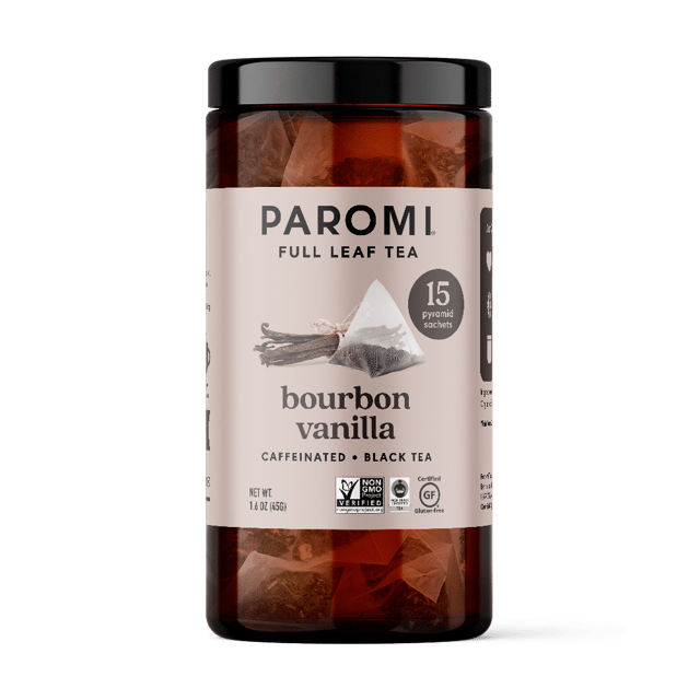 Bourbon Vanilla Black Tea, Full Leaf, in Pyramid Tea Bags