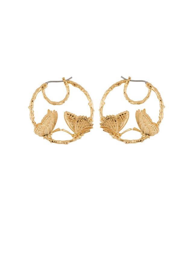 Blazing Nature Duo of Butterflies Little Hoops