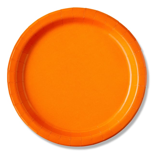 Way To Celebrate Paper Party Plates, Tangerine Orange, 9in, 20ct