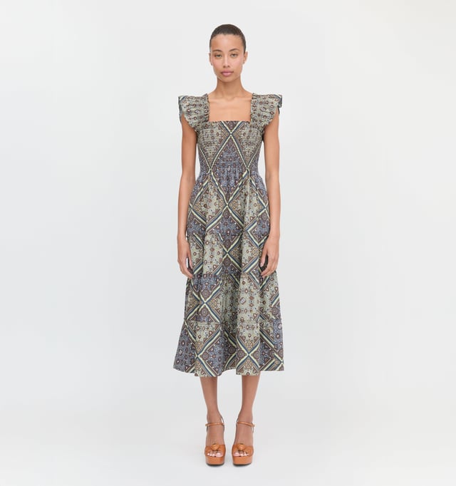 The Ellie Nap Dress - Olive Equestrian Scarf