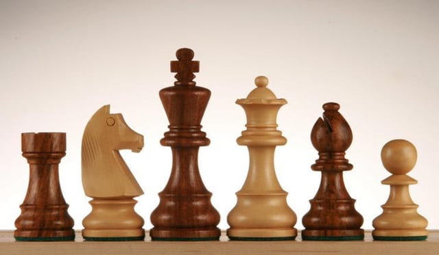 SINGLE REPLACEMENT PIECES: French Staunton Chessmen - Sheesham / Kari Wood - 3 3/4"