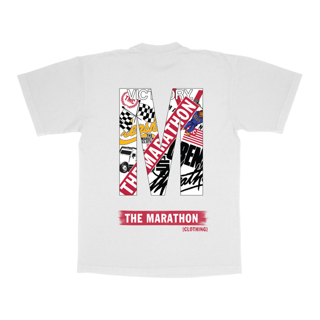 Marathon Bar 2.0 T-Shirt - White/Red