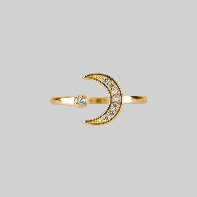 INDU. Moon & Star Gold Ring