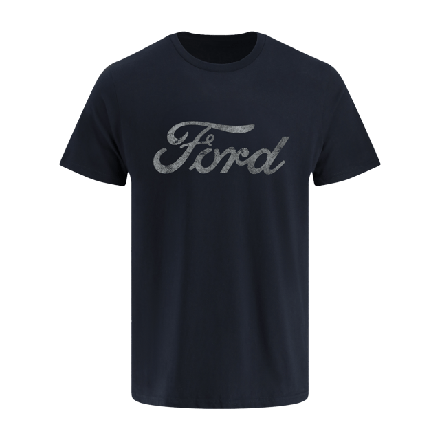 Ford Mens Distressed Script Short Sleeve T-Shirt