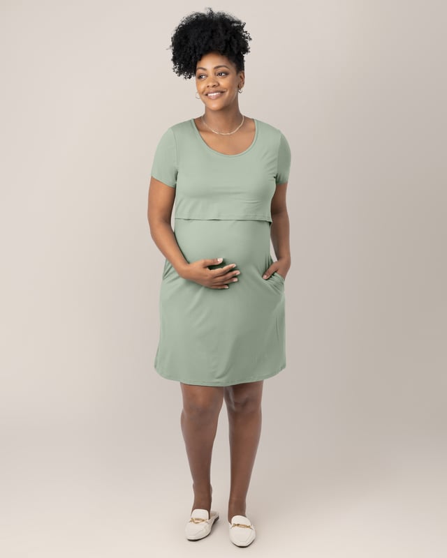 Eleanora Bamboo Maternity & Nursing Dress | Redwood