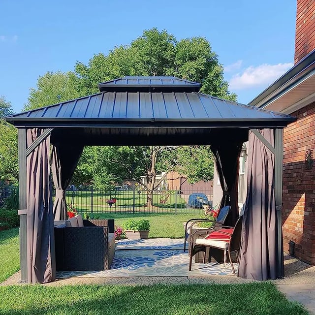 Hardtop Gazebo Classic W/ Netting & Curtain