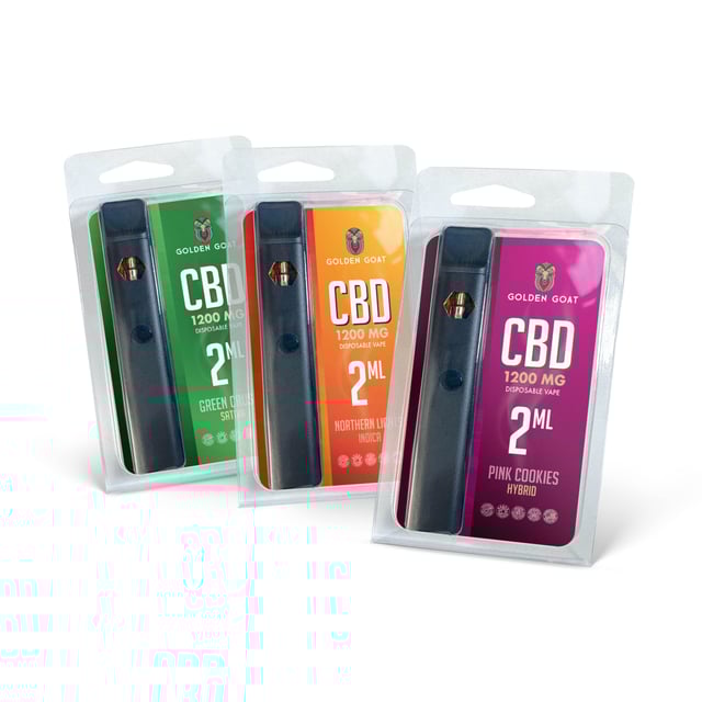 CBD Oil Vape Device 1200mg Rechargeable/Disposable | Golden Goat CBD