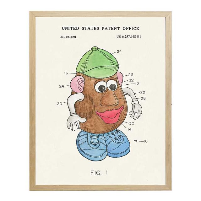 Mr. Potato Head Patent Kids Framed Art Print