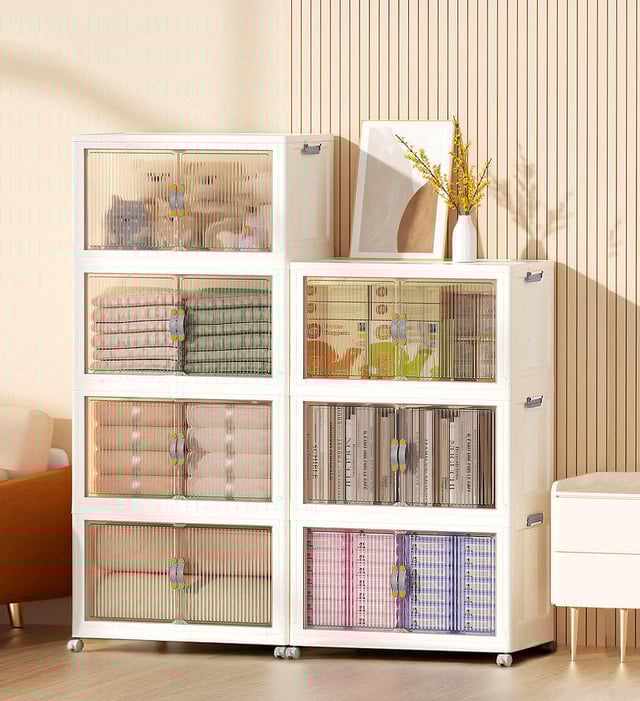 Joybos® Large-Capacity Folding Storage Bins With Lids and Wheels