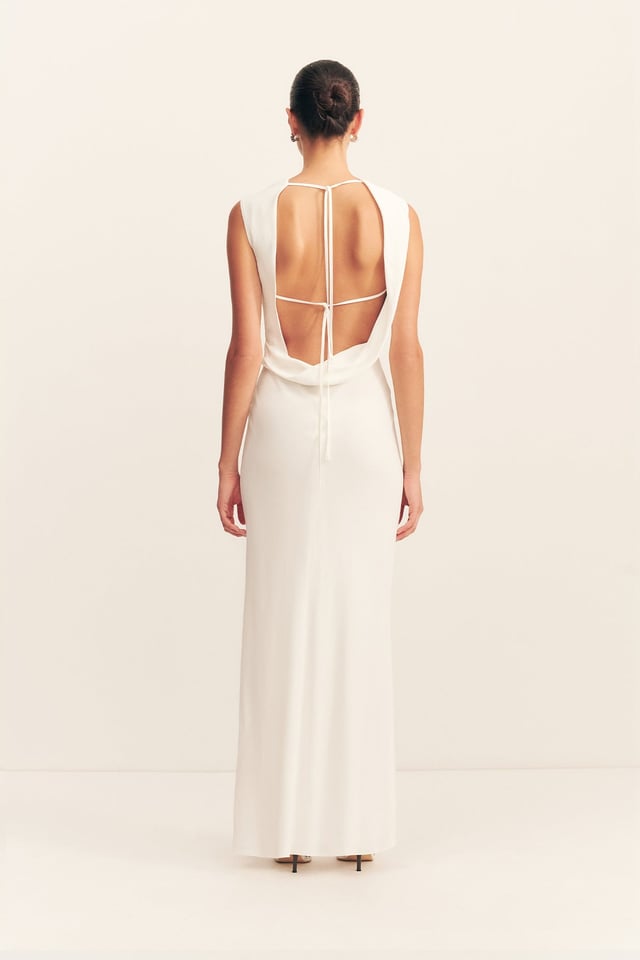 RIO COWL OPEN BACK MAXI DRESS - IVORY